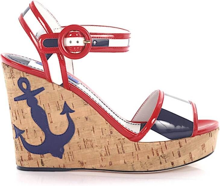 Dolce & Gabbana Keilsandalette , Blauw, Dames