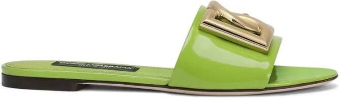 Dolce & Gabbana Platte sandalen , Groen, Dames