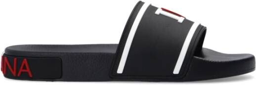 Dolce & Gabbana Sliders van rubber strandkleding , Zwart, Dames