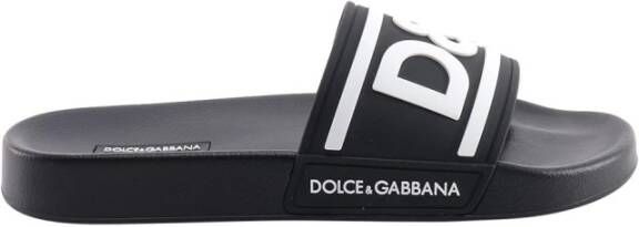 Dolce & Gabbana Platte sandalen , Zwart, Heren