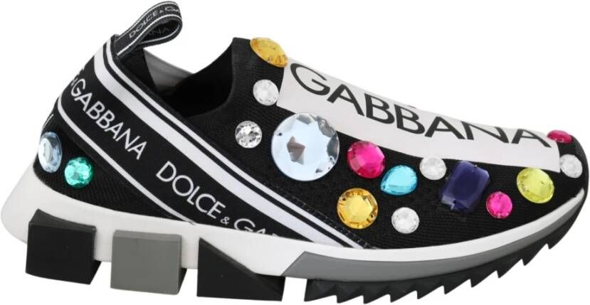 Dolce & Gabbana Kristal sneakers , Zwart, Dames