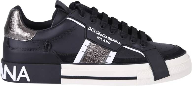 Dolce & Gabbana Sneakers Low Portofino Light Kalbsleder , Zwart, Heren