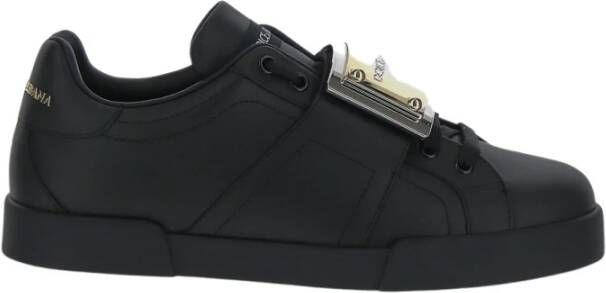 Dolce & Gabbana Zwarte low top sneakers , Zwart, Heren