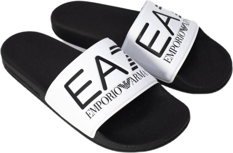 Emporio Armani EA7 men's slippers sandals rubber , Wit, Heren