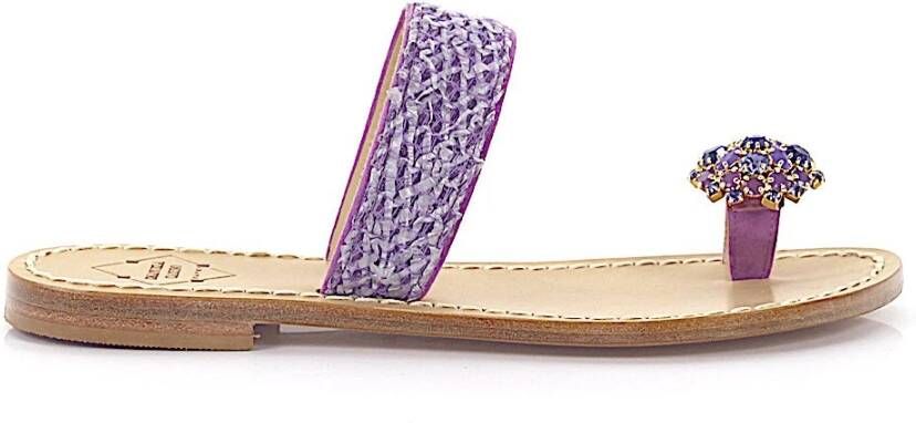 Emanuela Caruso Flat Sandals , Paars, Dames