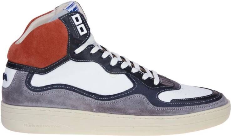 Floris van Bommel Wit Grijze Hoge Sneaker , Wit, Heren