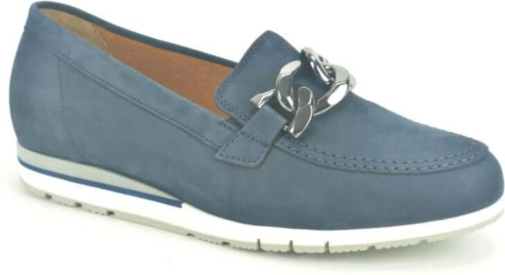 Gabor Blauw daim Loafer +Gar. DZ , Blauw, Dames