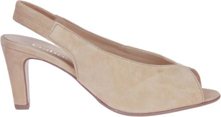 Gabor Peeptoe sandaal , Beige, Dames