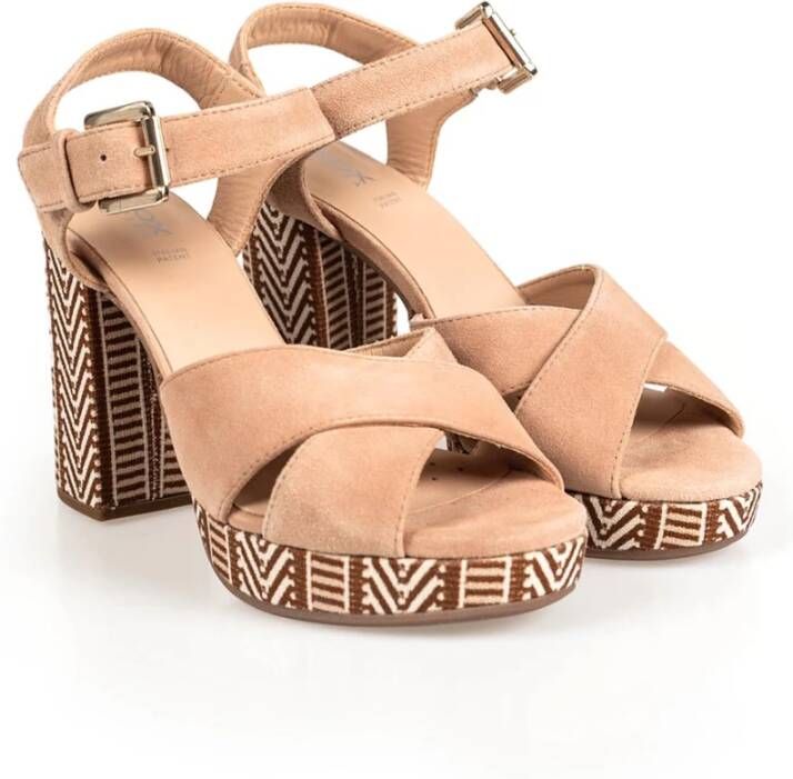Geox Gerber sandalen h , Beige, Dames