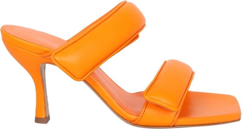 Gia Borghini Lederen sandalen met dubbele band , Oranje, Dames