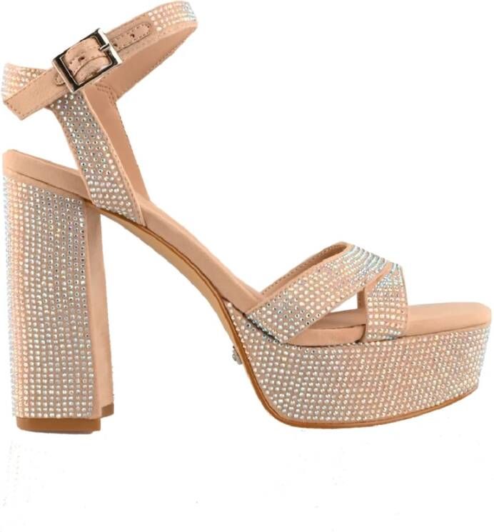 Guess Sandalen met hoge hakken , Beige, Dames