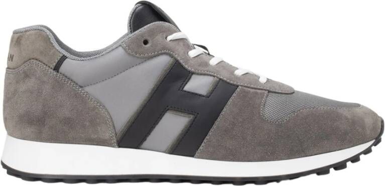 Hogan Logo geëmsteerde sneakers , Grijs, Heren