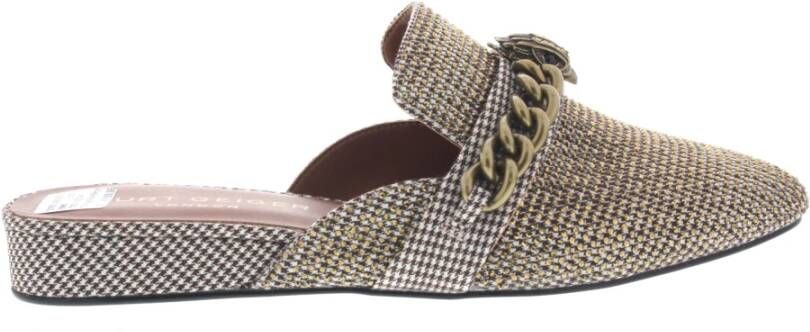 Kurt Geiger Chelsea muiltje met pied-de-poule dessin en strass