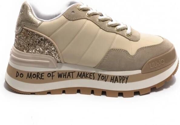 Liu Jo Scarpe Donna Liu Jo Amazing 01 Sneaker Suede/ylon Light Gold D23Lj22 Bf2125 , Beige, Dames