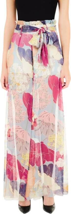 Liu Jo Palazzo Trousers With Print , Beige, Dames