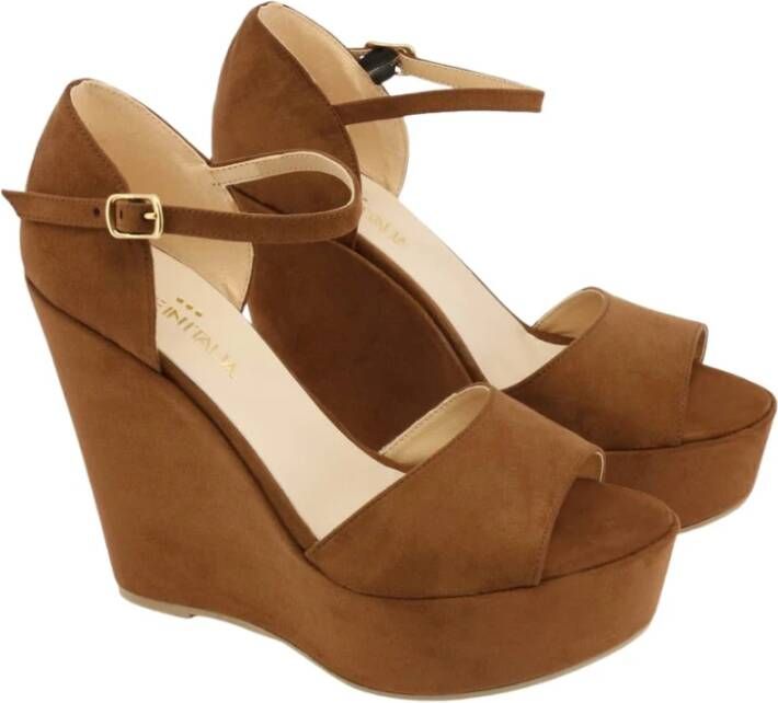 Made in Italia Beniamina Wedges , Bruin, Dames