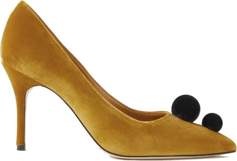 Manolo Blahnik Piera 115 Suede Pumps , Geel, Dames