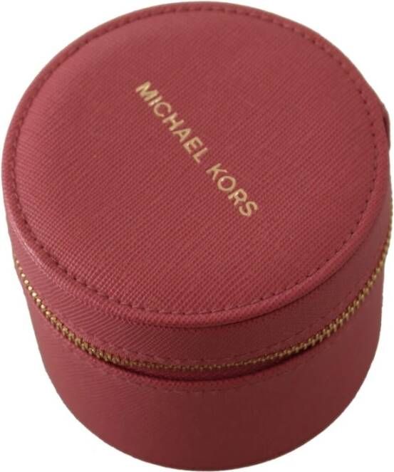 Michael Kors roze lederen zip ronde zakje portemonnee opslagportemonnee , Roze, Dames