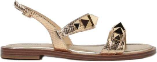 Michael Kors Wren plat sandalen , Geel, Dames