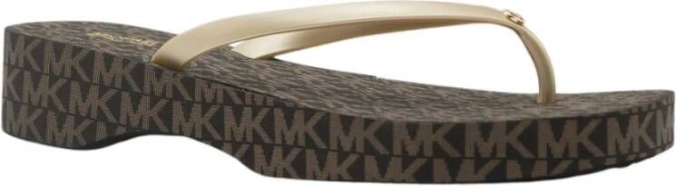 Michael Kors Lilo slippers , Bruin, Dames