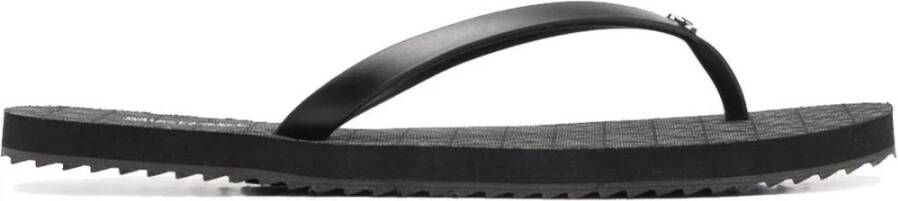 Michael Kors monogram print flip flops , Zwart, Dames