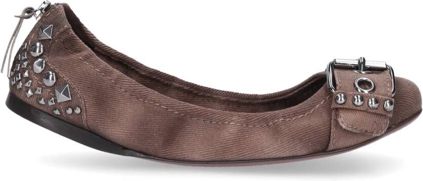 Miu Ballerinas textil , Bruin, Dames