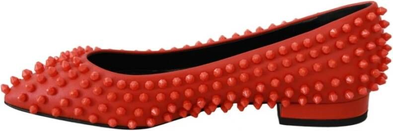 Philipp Plein Lederen ballerina wat ik doe flats schoenen , Oranje, Dames