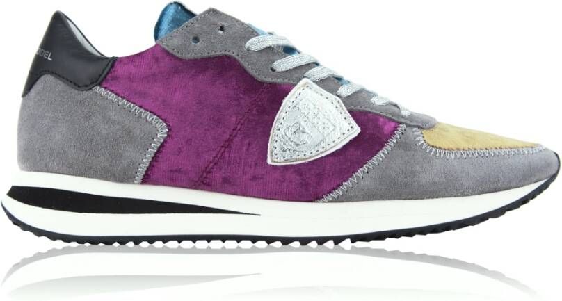 Philippe Model Trpx Velour borduurwerk , Grijs, Dames