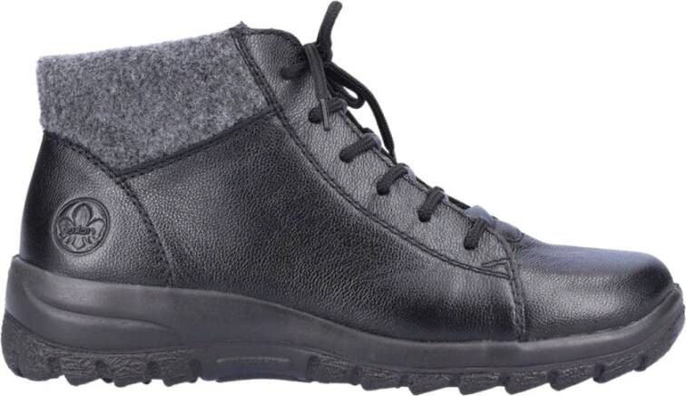 Rieker Zwarte casual gesloten laarsjes , Zwart, Dames