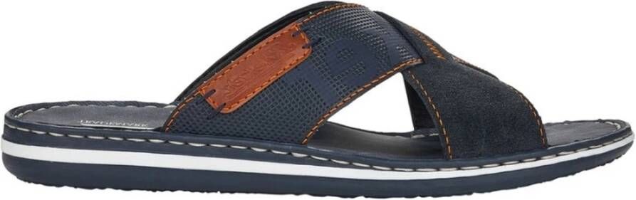 Rieker Pacific Sherry Casual Flat Slippers , Blauw, Heren