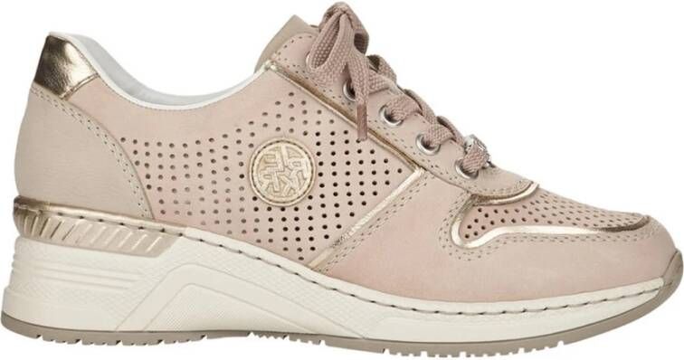 Rieker Licht goud casual gesloten schoenen , Beige, Dames