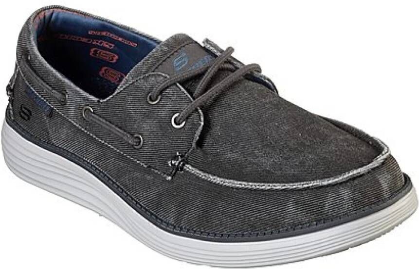 Skechers Zapatillas Estilo Nautico Hombre 65908/Blk , Zwart, Heren