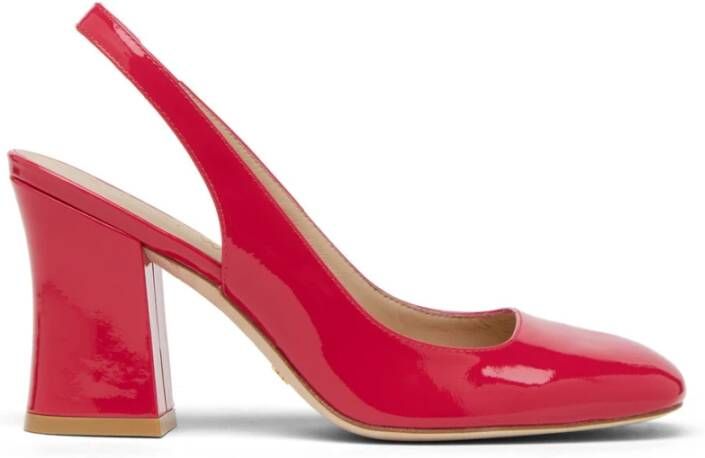 Stuart Weitzman Curveblock 85 Slingback Pump , Rood, Dames