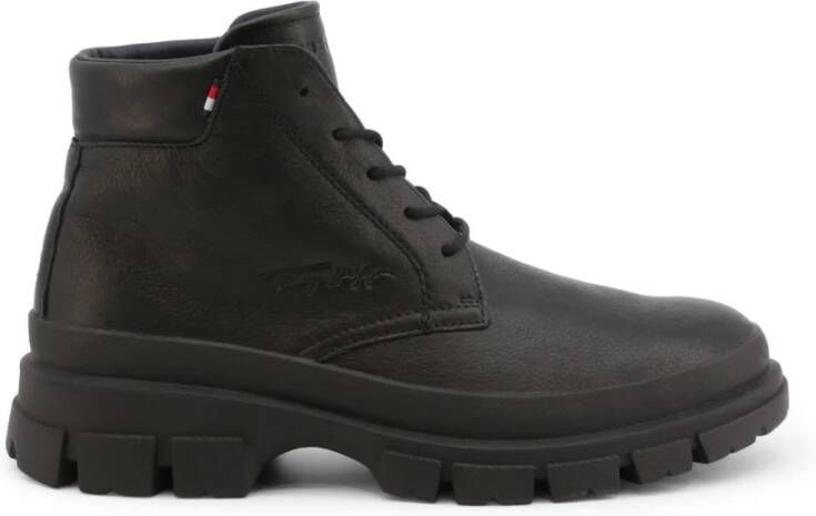 Tommy Hilfiger Men& Ankle Boots , Zwart, Heren