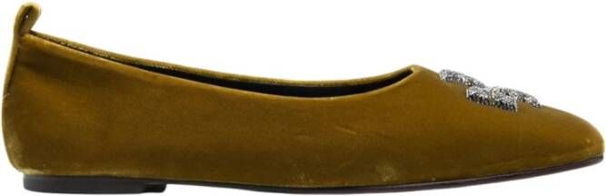 TORY BURCH Flat shoes Green , Groen, Dames