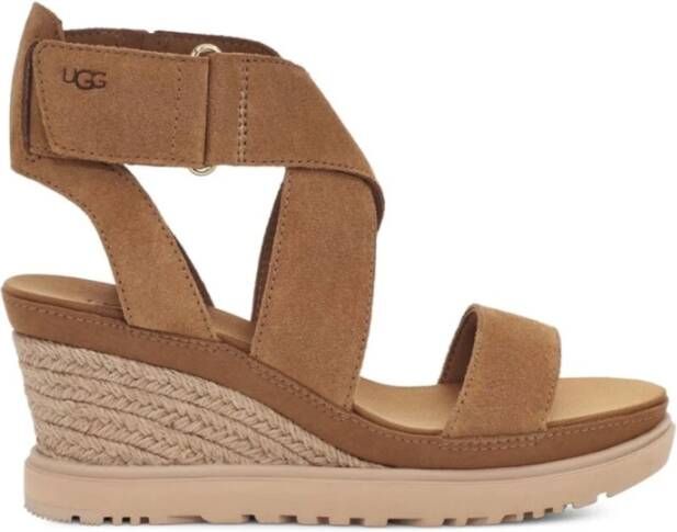 Ugg Ileana sandaal met enkelband voor Dames in Brown,, Suede