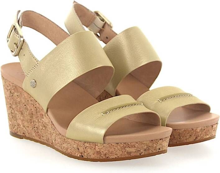 Ugg Wedges Elena Metallic , Geel, Dames