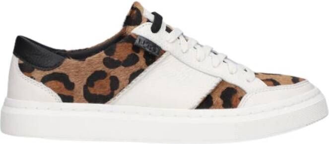 Ugg Alameda dierenprint Sneaker voor Dames in White,, Leder