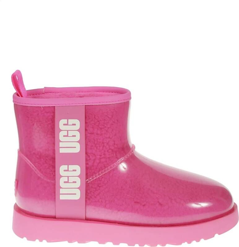 Ugg Classic Clear Mini Laarzen voor Dames in Taffy Pink,, Faux Fur