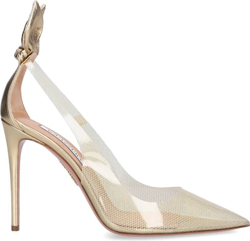 Aquazzura Pumps BOW TIE Plexi 105 , Beige, Dames