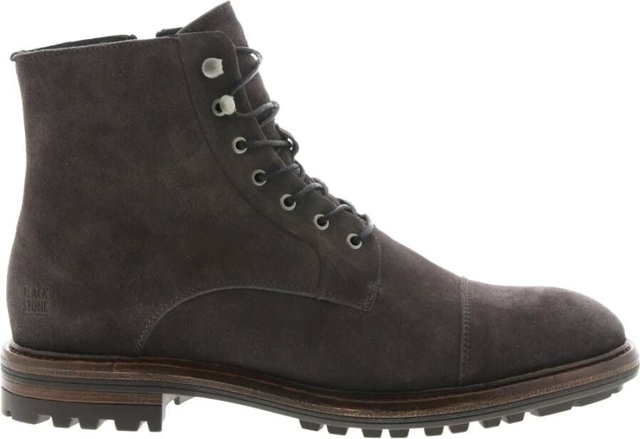 Blackstone Ug20 Obsidian Gray High Top Suede Boots , Grijs, Heren