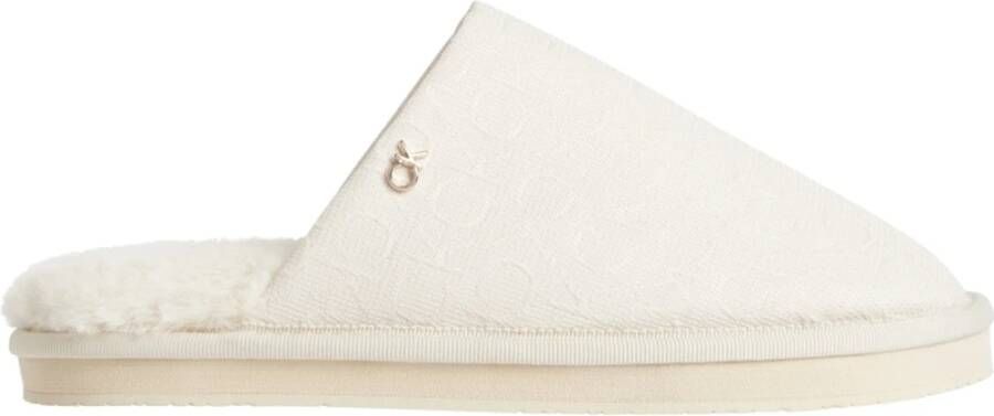 Calvin Klein slipper flatform mule w/hdw jq , Beige, Dames