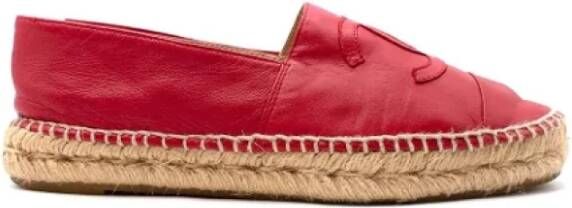 Chanel Vintage Pre owned Leather flats , Rood, Dames