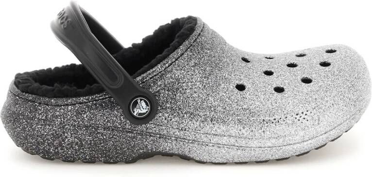 Crocs classic lined glitter clogs , Grijs, Dames