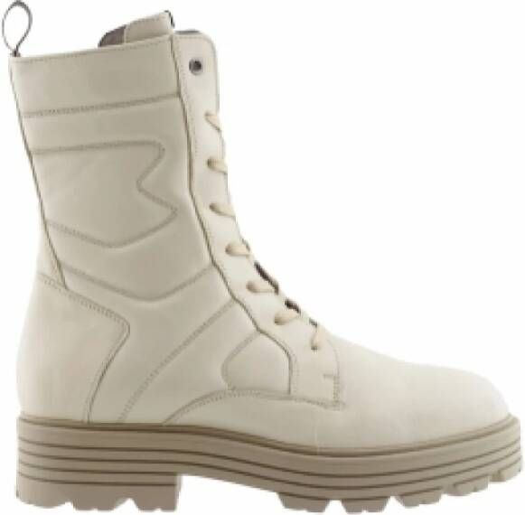 DL Sport 5496 Dames veterboots creme , Beige, Dames