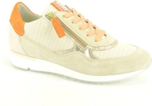 DL Sport Beige+oranje fijn Runner N+Tiret , Beige, Dames