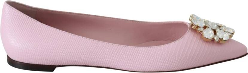 Dolce & Gabbana Bellucci kristallen flats schoenen , Roze, Dames