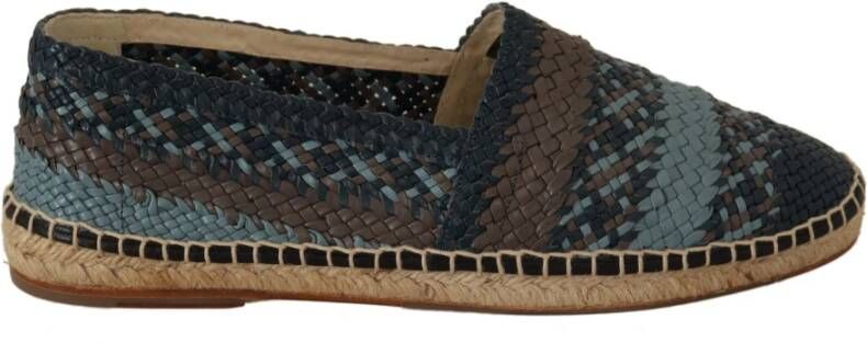 Dolce & Gabbana Blue Gray Slip op Buffalo Espadrille schoenen , Zwart, Heren