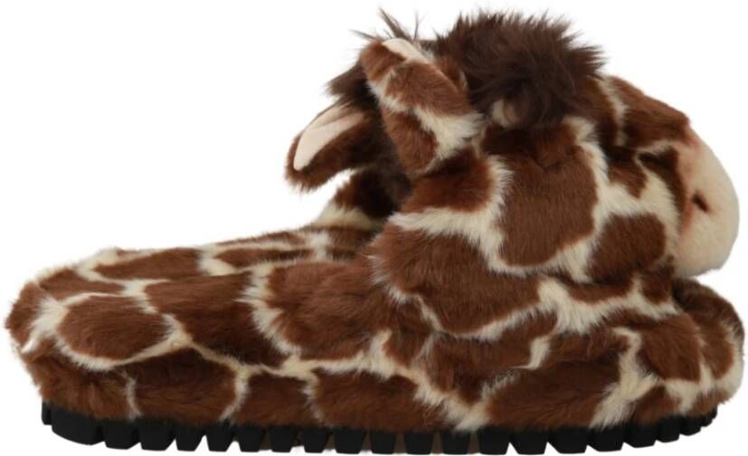 Dolce & Gabbana Giraf slippers , Bruin, Dames