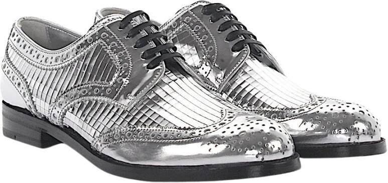 Dolce & Gabbana Halms lederen metallic lyra scharnier , Grijs, Dames